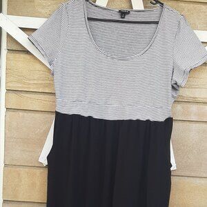 Torrid Black and White Striped Midi Dress